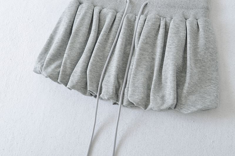 Tie-Waist Puffy Mini Skirt