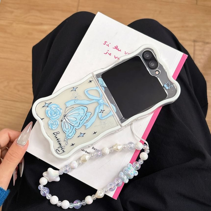 Strap Set Case Rose Butterfly Phone /