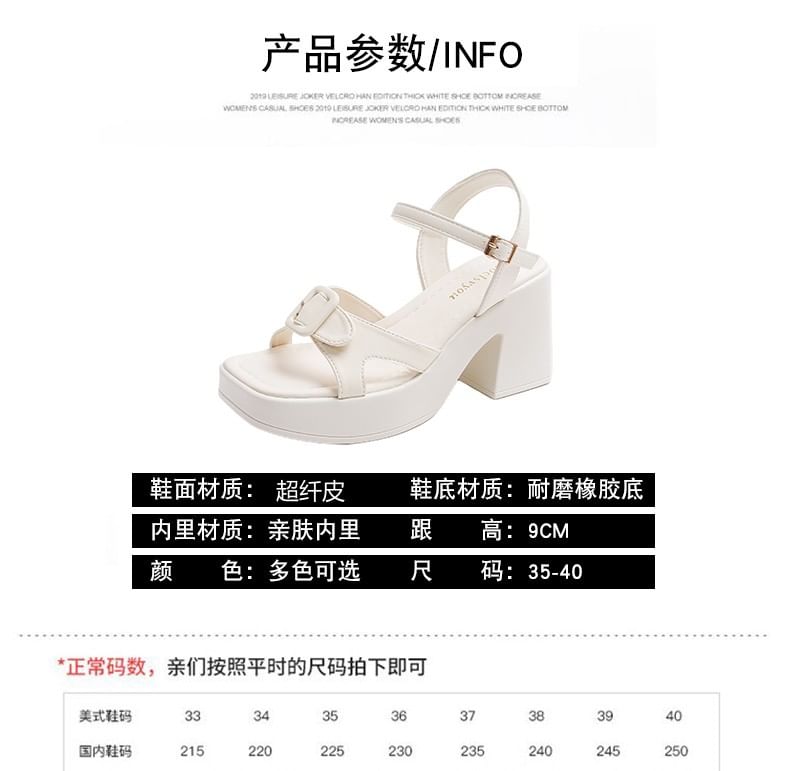 Buckled Sandals Platform Block Heel