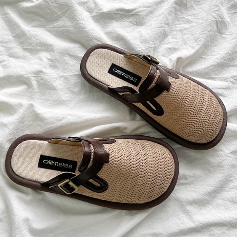 Panel Mules Buckled