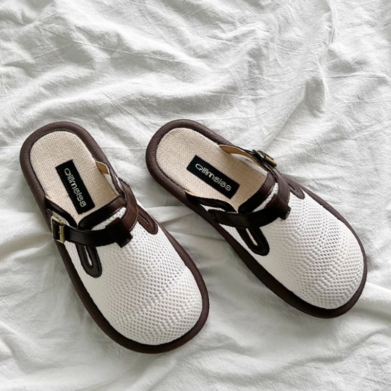 Panel Mules Buckled