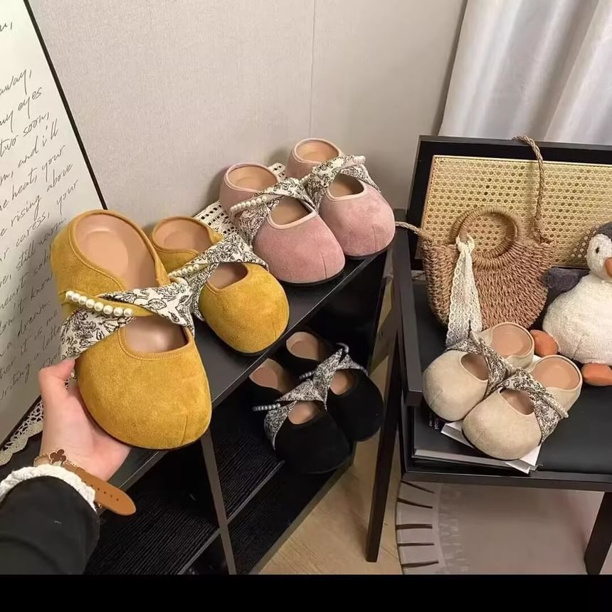 Mary Faux Mules Panel Pearl Jane Floral Print