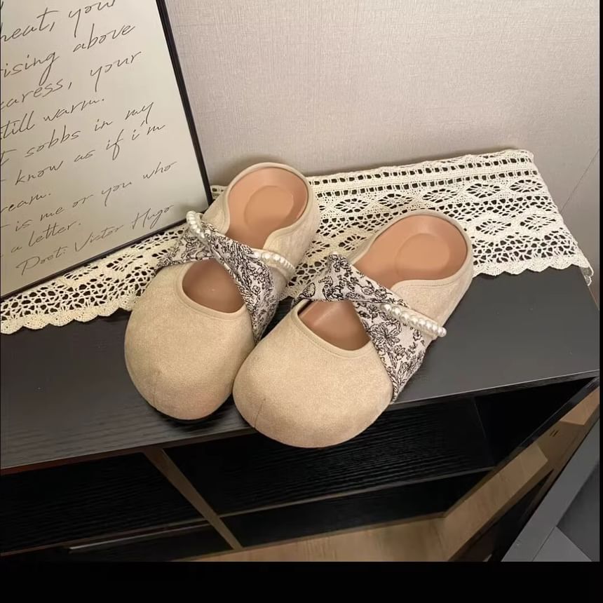 Mary Faux Mules Panel Pearl Jane Floral Print