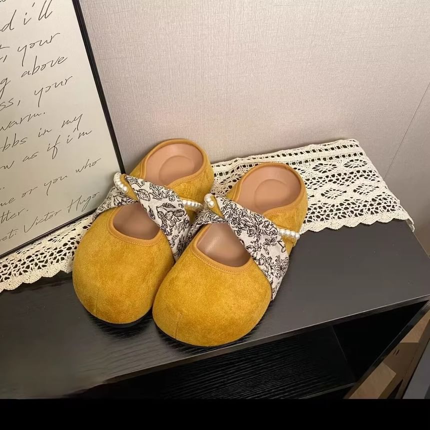 Mary Faux Mules Panel Pearl Jane Floral Print