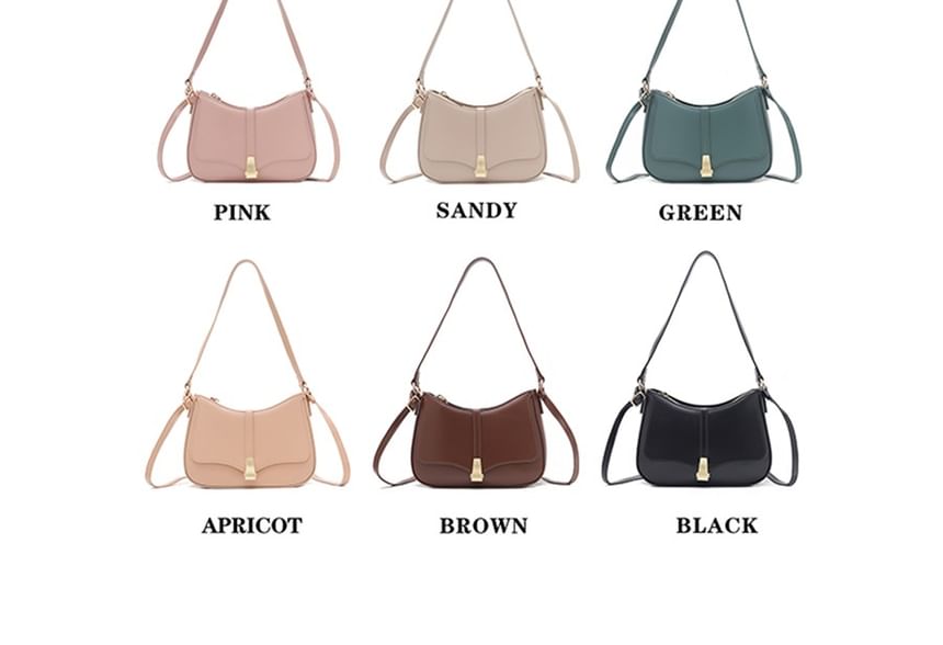 Plain Faux Leather Shoulder Bag