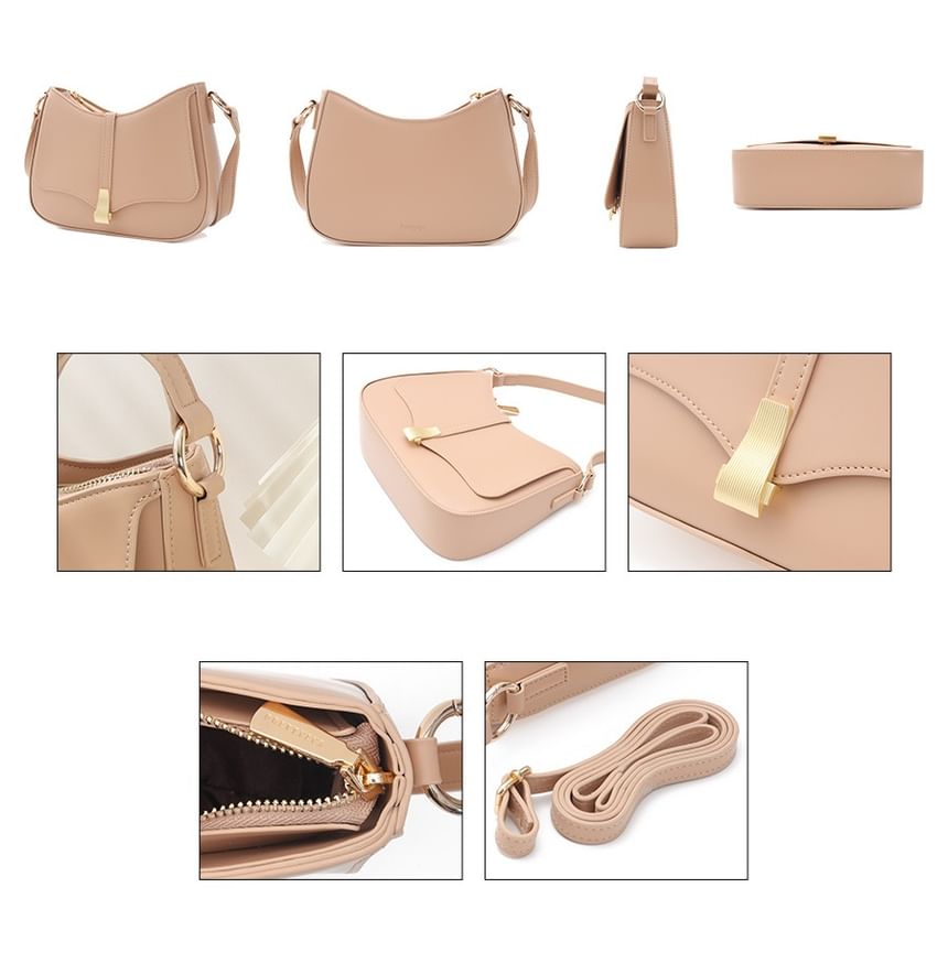 Plain Faux Leather Shoulder Bag
