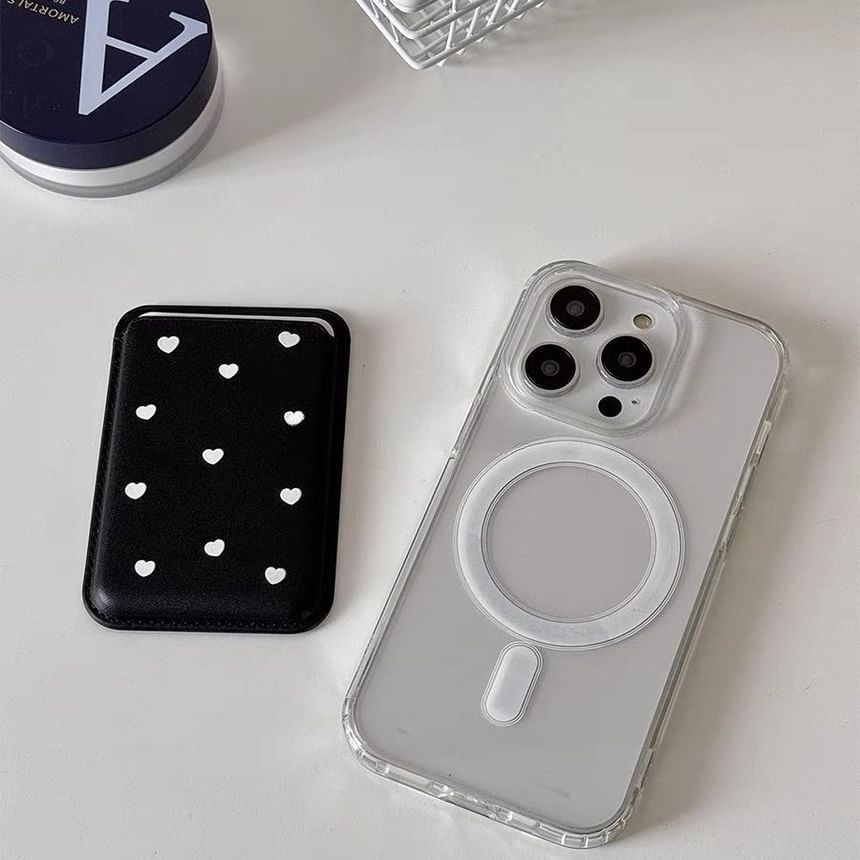 Holder Heart (Compatible Card MagSafe) Set Case Phone with Magnetic /