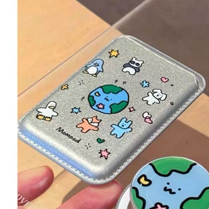Magnetic Set Animal Earth MagSafe) Holder Case with (Compatible Card / Phone