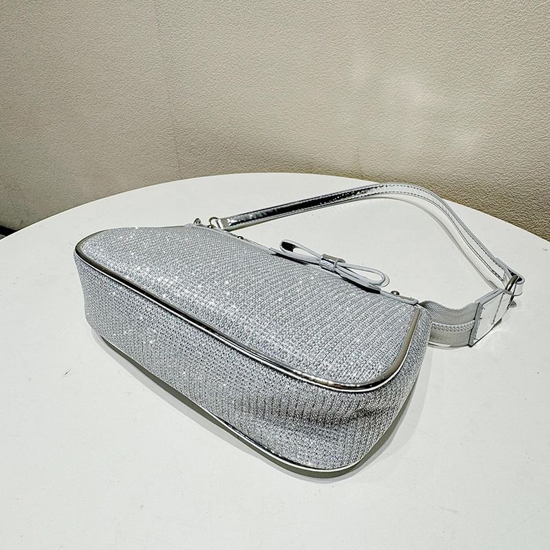 Glitter Faux Leather Shoulder Bag