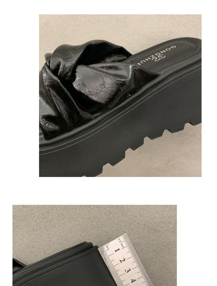 Platform Slide Twisted Sandals