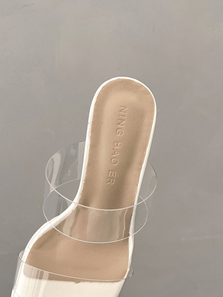 Sandals Heel Block PVC Slide Band