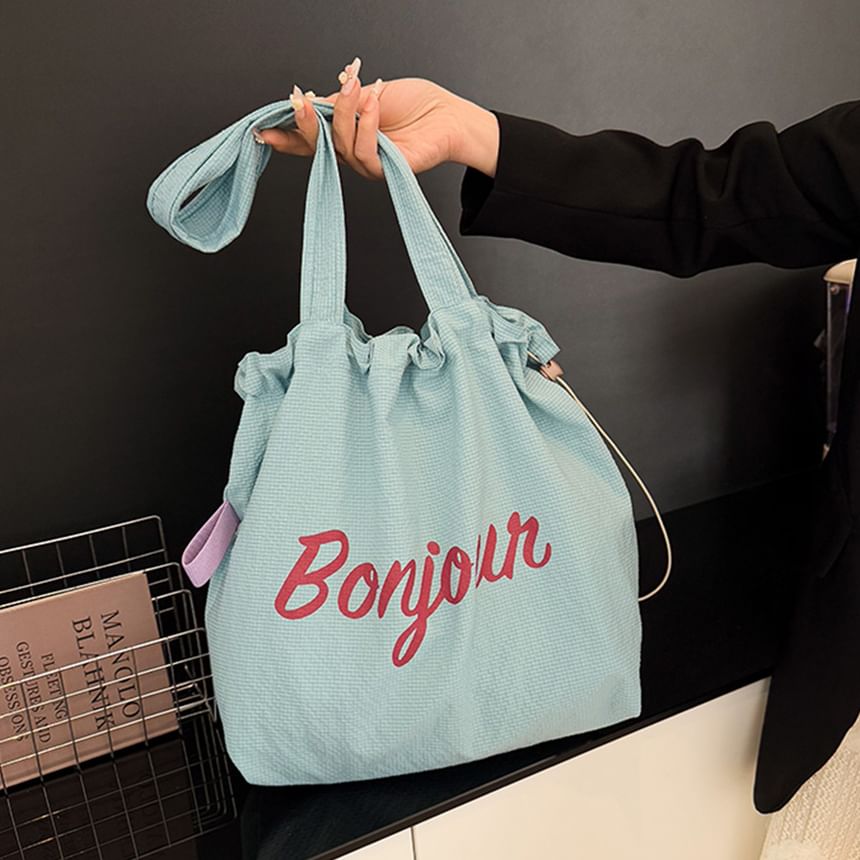 Canvas Lettering Bag Tote