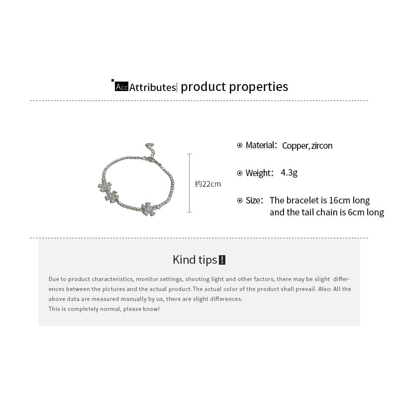 CZ Bracelet Flower Tennis