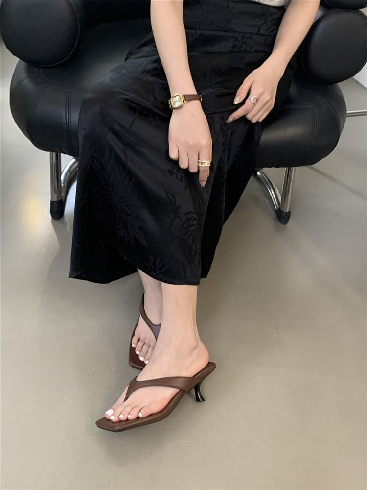 Flip-Flops Heel Kitten Toe Square