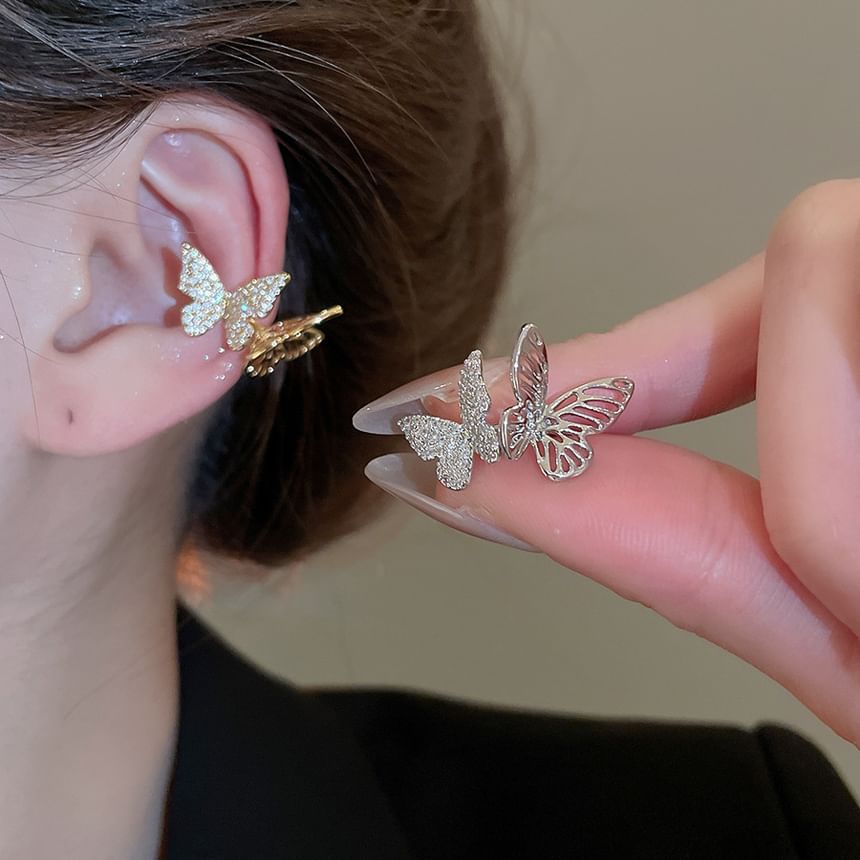 Rhinestone Butterfly Cuff Ear