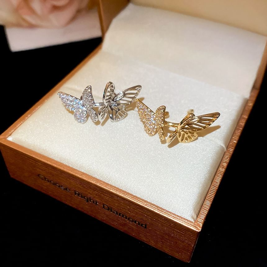 Rhinestone Butterfly Cuff Ear