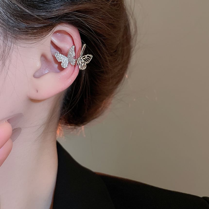 Rhinestone Butterfly Cuff Ear