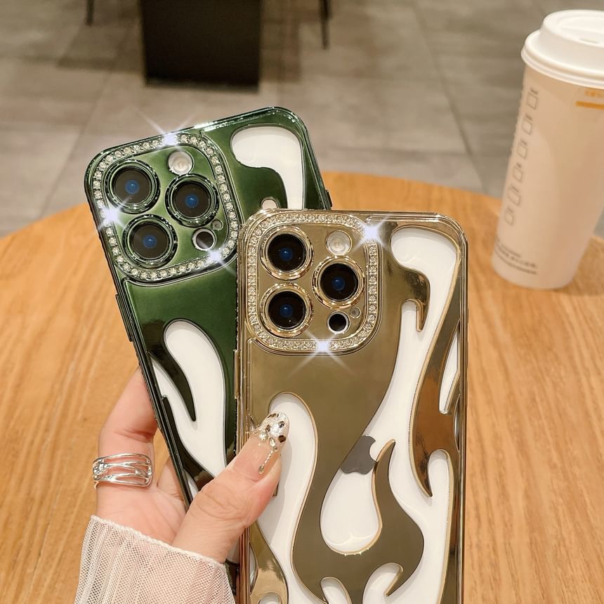 Flame Rhinestone Case iPhone