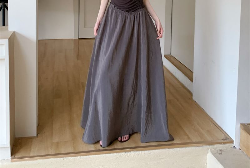 Asymmetric One-Shoulder Ruched Panel Maxi A-Line Dress