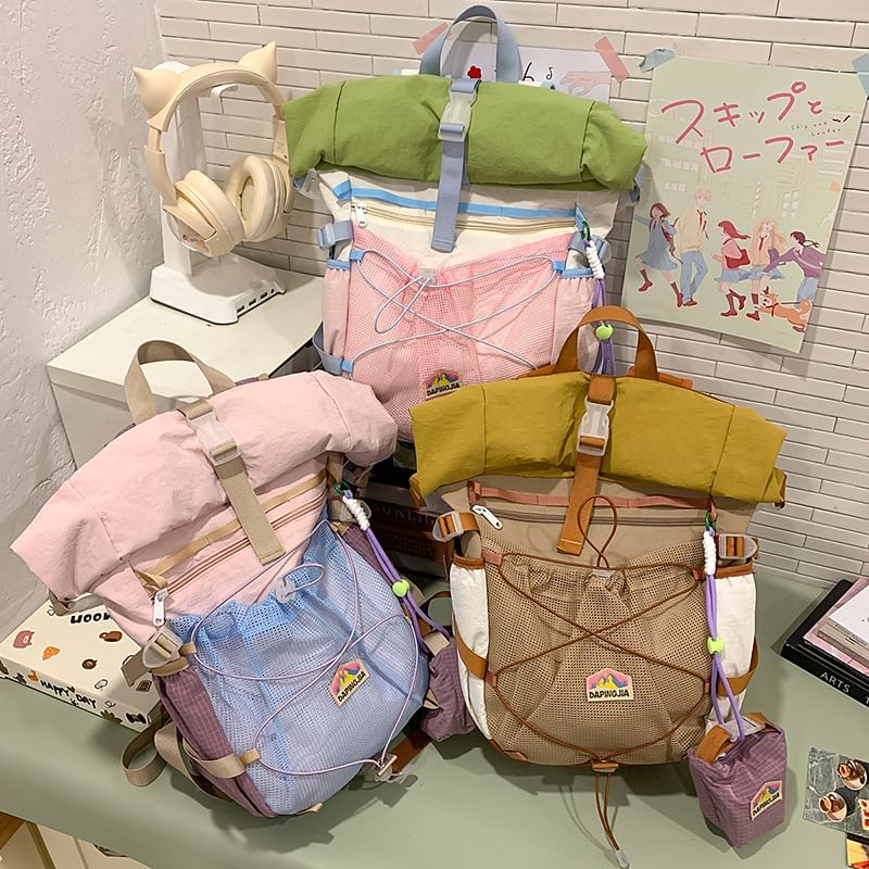 Color Backpack Block Zip