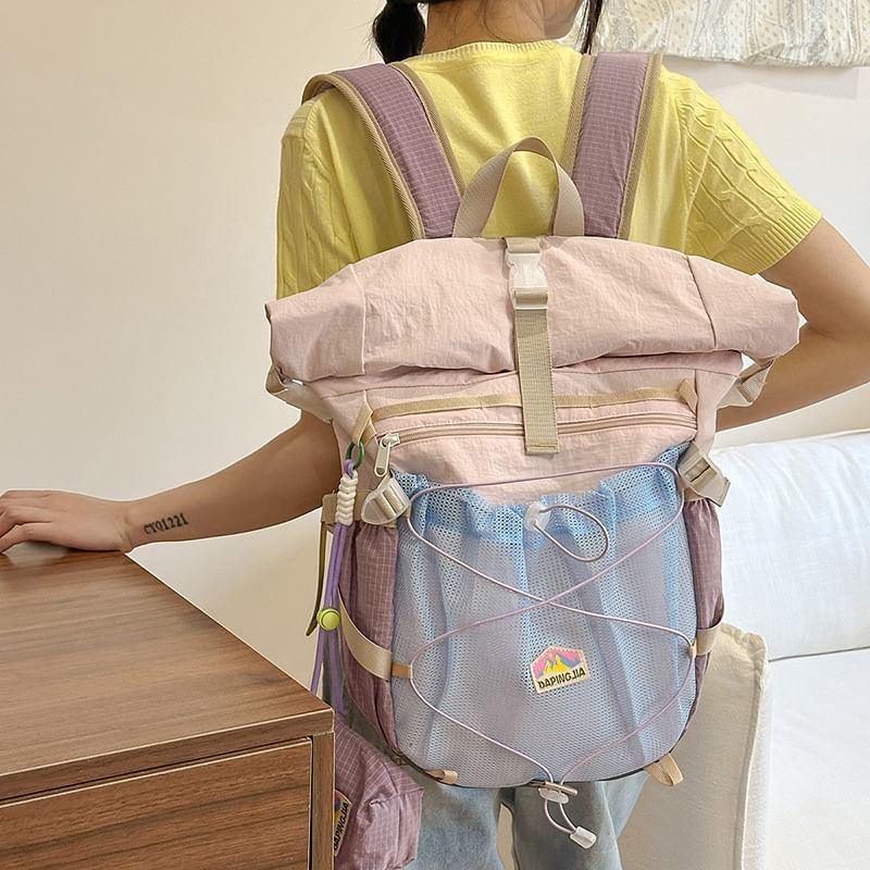 Color Backpack Block Zip