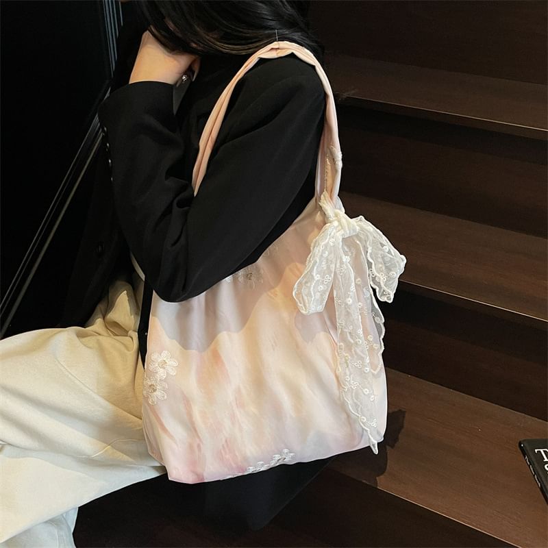 Lace Tote Panel Bag