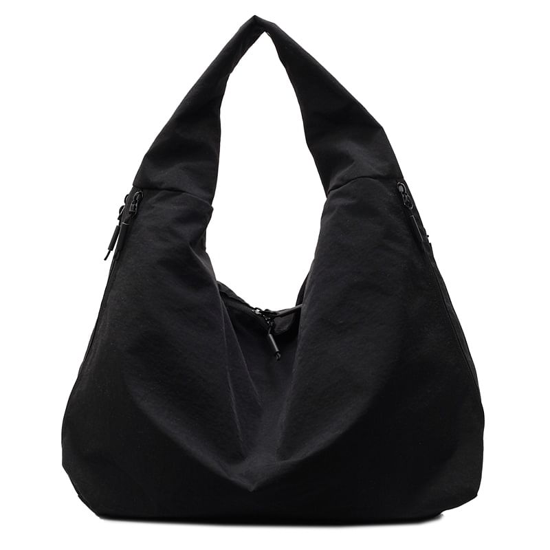 Plain Zip Shoulder Bag