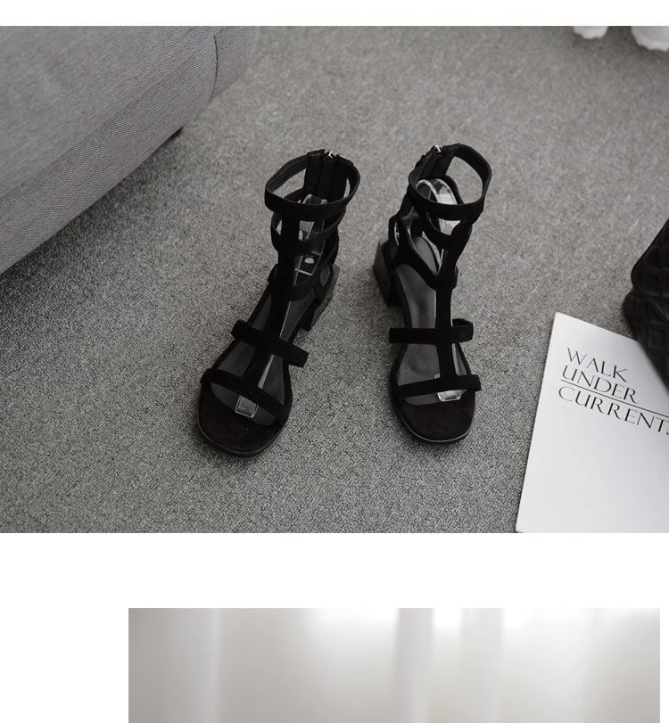 Suede Gladiator Faux Sandals