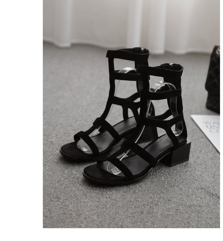 Suede Gladiator Faux Sandals