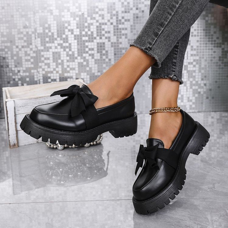 Loafers Bow Platform