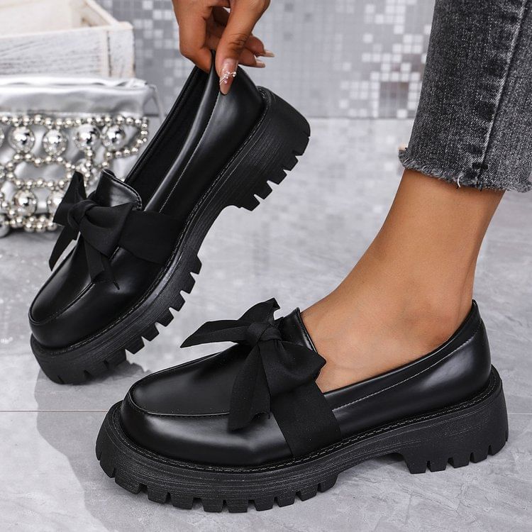 Loafers Bow Platform