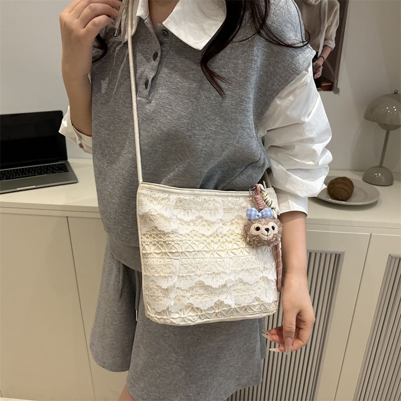 Panel Lace Shoulder Bag