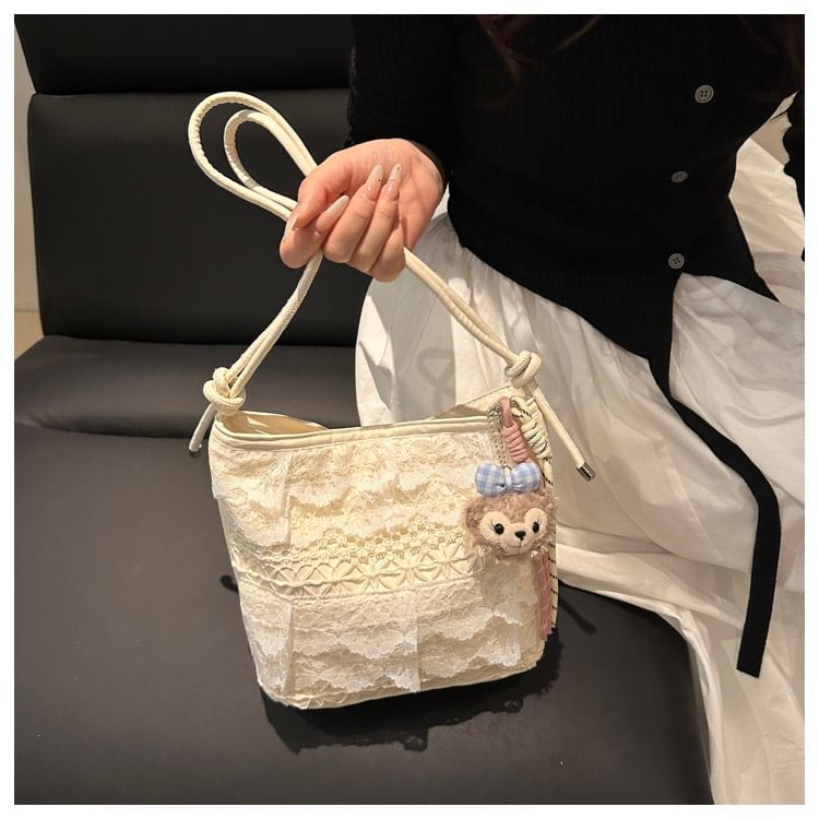 Panel Lace Shoulder Bag