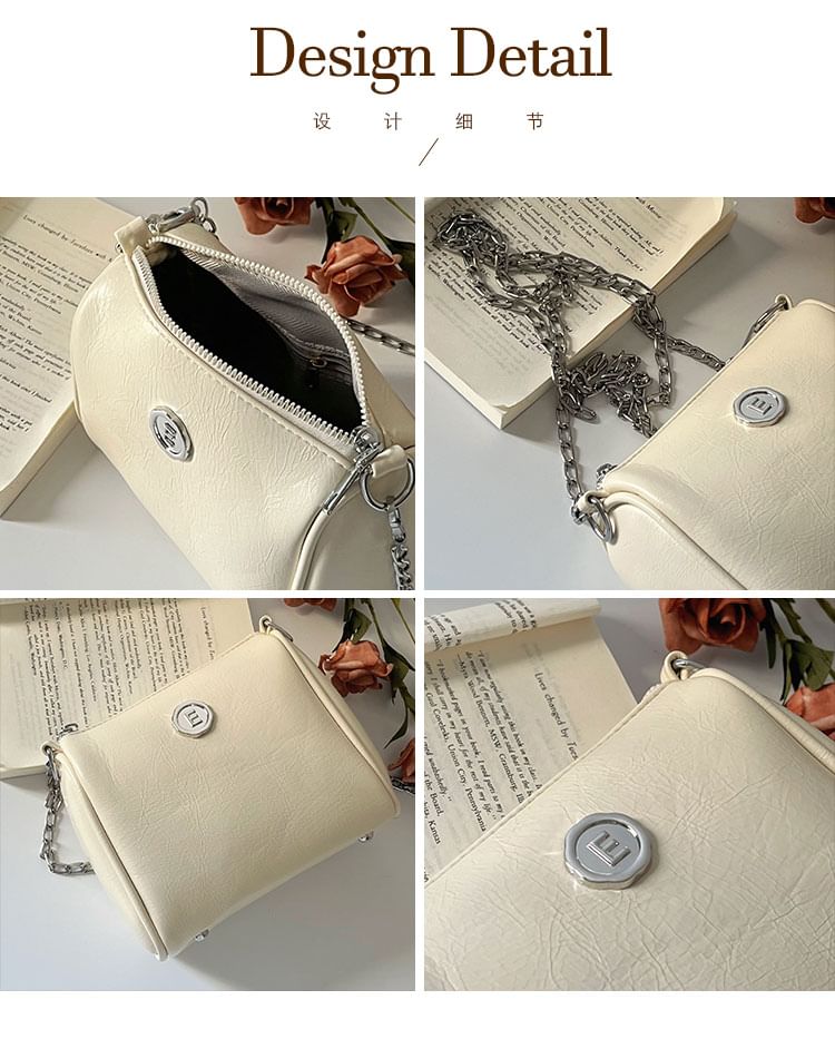 Chain Strap Faux Leather Shoulder Bag