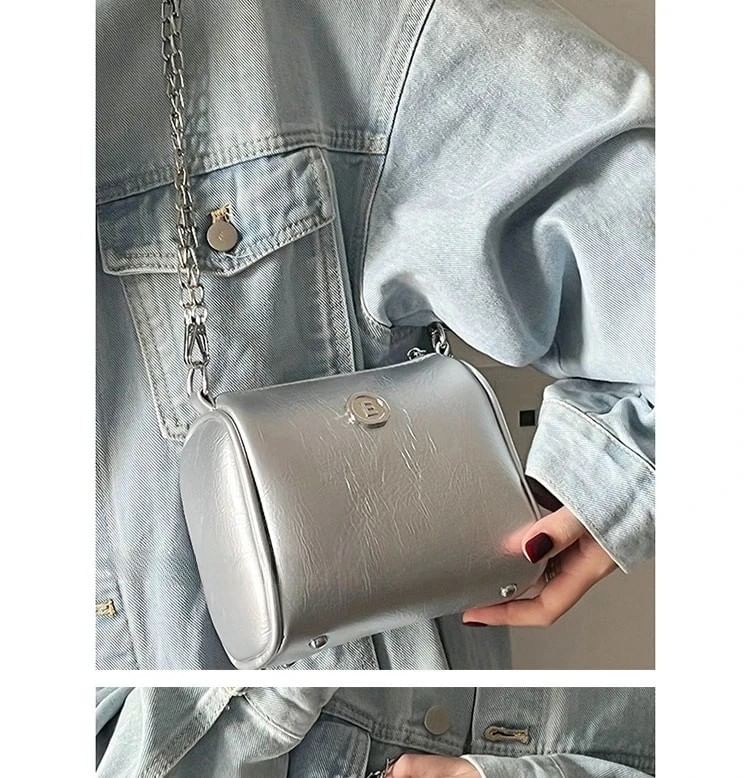 Chain Strap Faux Leather Shoulder Bag