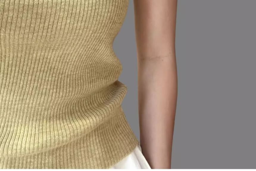 Plain Top Tank Neck Scoop Knit