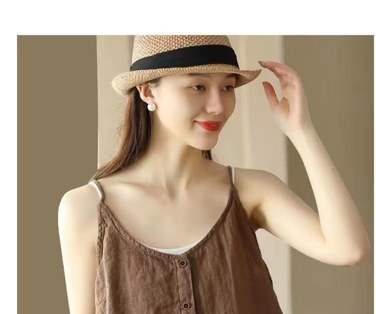 Buttoned Plain Neck Camisole Top Scoop