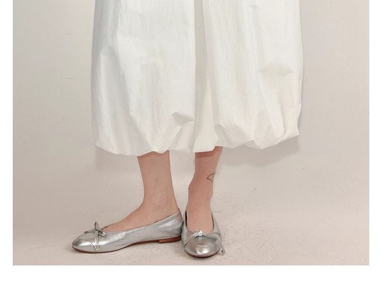 Plain Waist Midi Paperbag Elastic Skirt