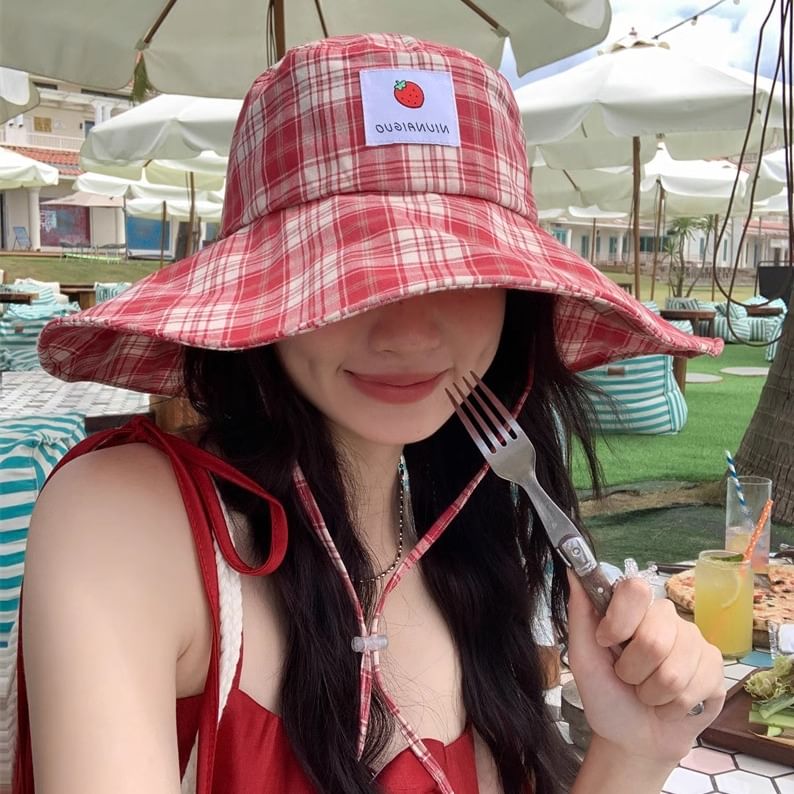 Plaid Hat Applique Lemon Sun