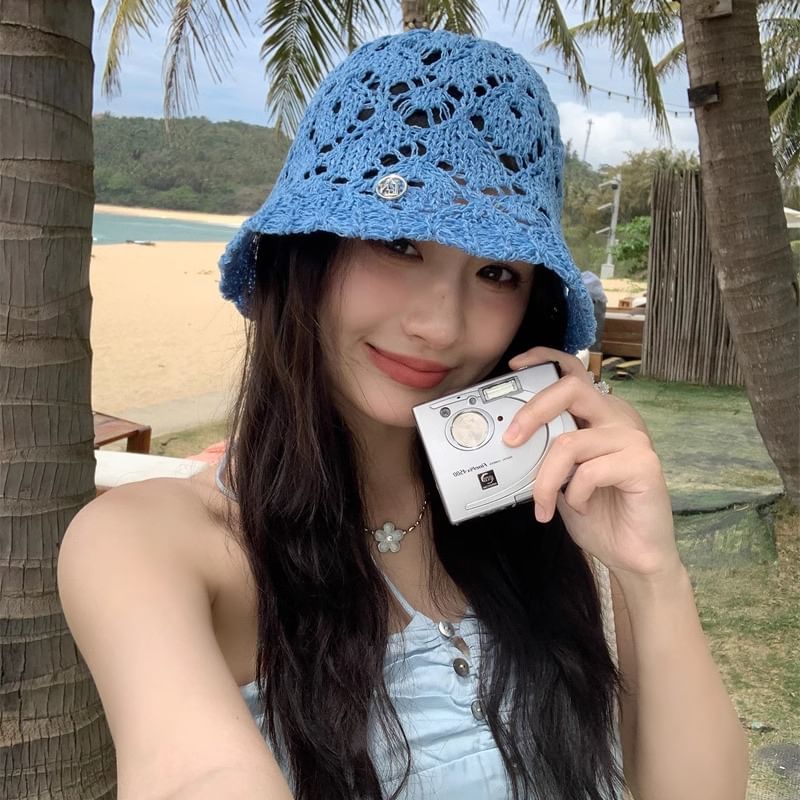 Bucket Hat Crochet Straw