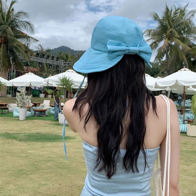 Lettering Hat Striped Sun Applique