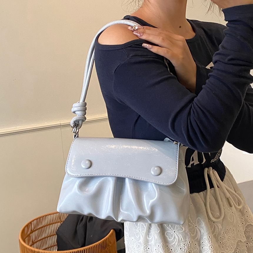 Flap Ruched Shoulder Bag