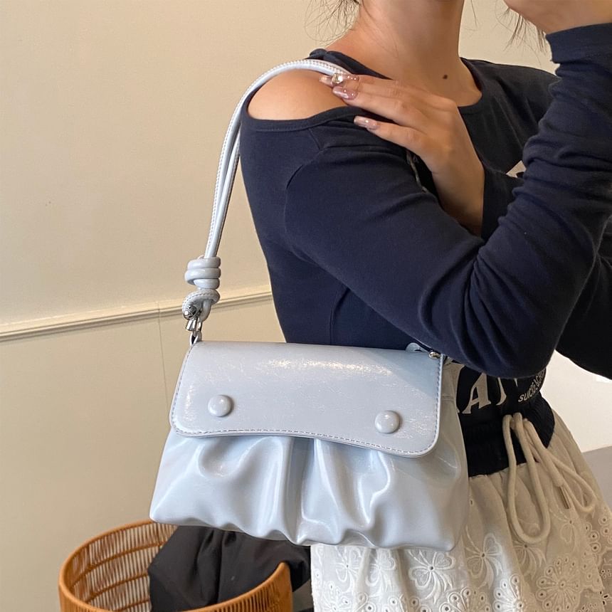 Flap Ruched Shoulder Bag
