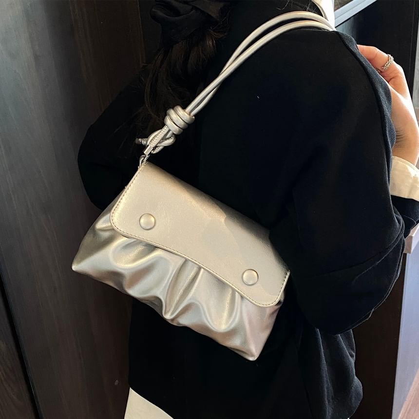 Flap Ruched Shoulder Bag