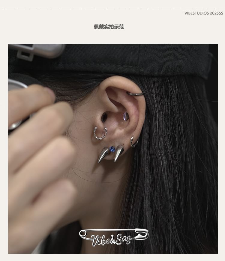 Unisex Fangs Punk Earrings