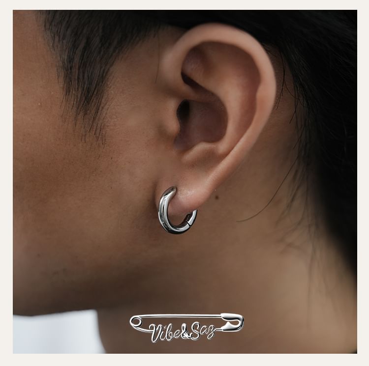 Unisex D Hoop Earrings