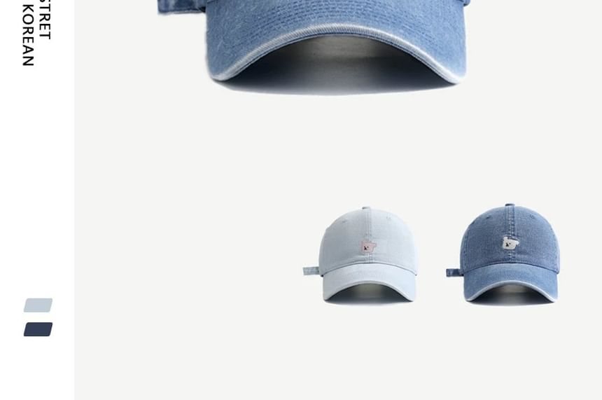 Dog Embroidered Denim Baseball Cap