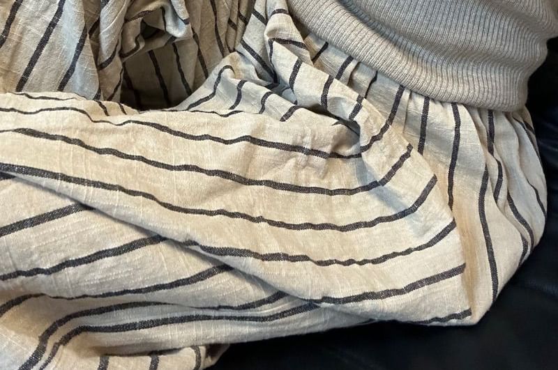 Striped Waist High Plain Pants Wide Leg