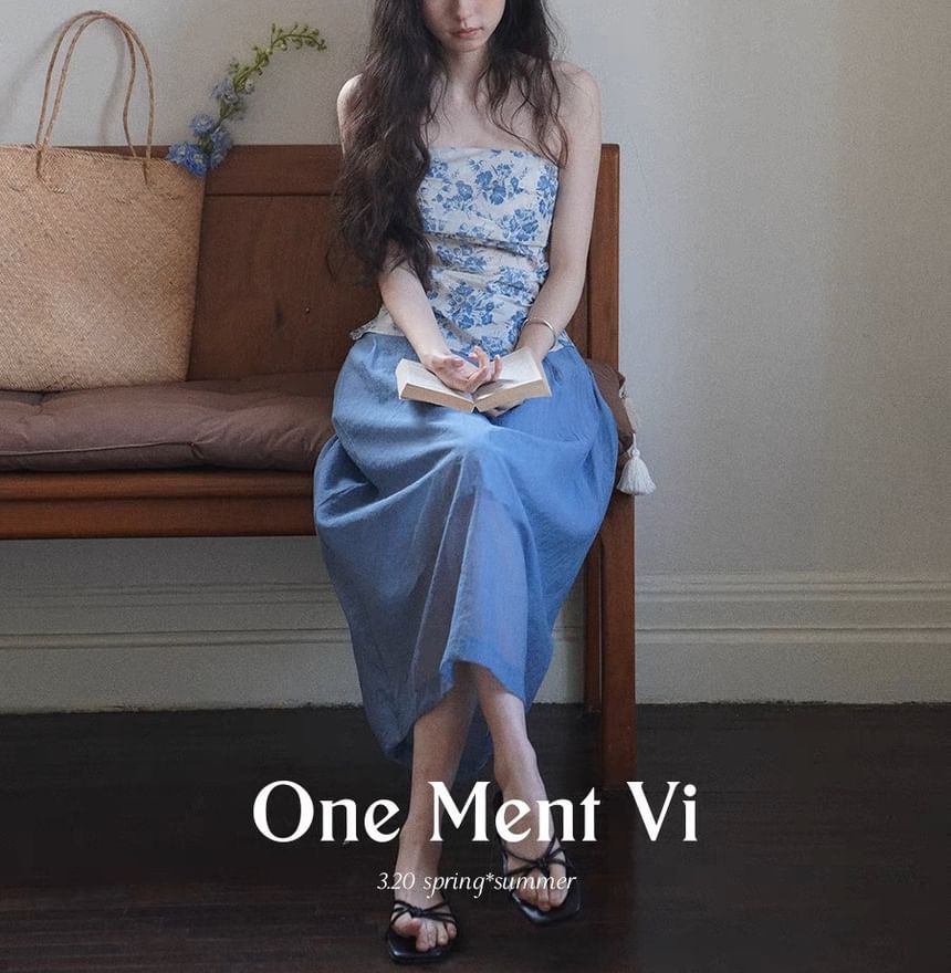 Sleeveless Floral Tube Print Top