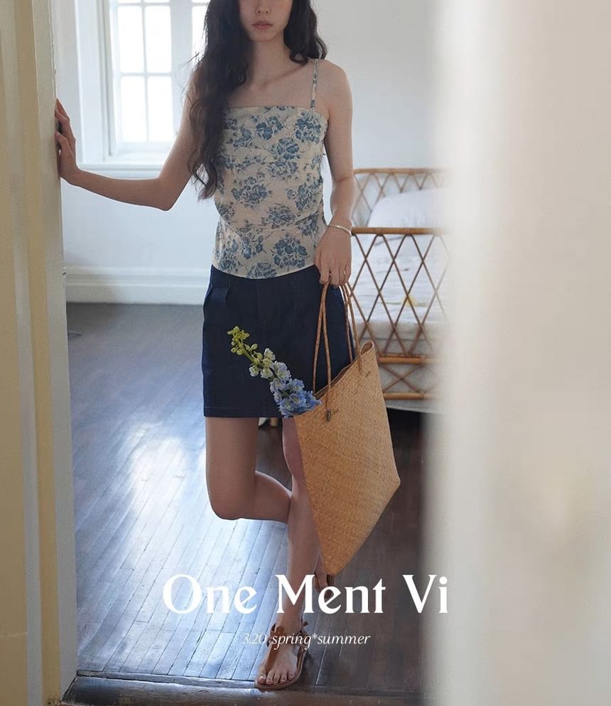 Sleeveless Floral Tube Print Top